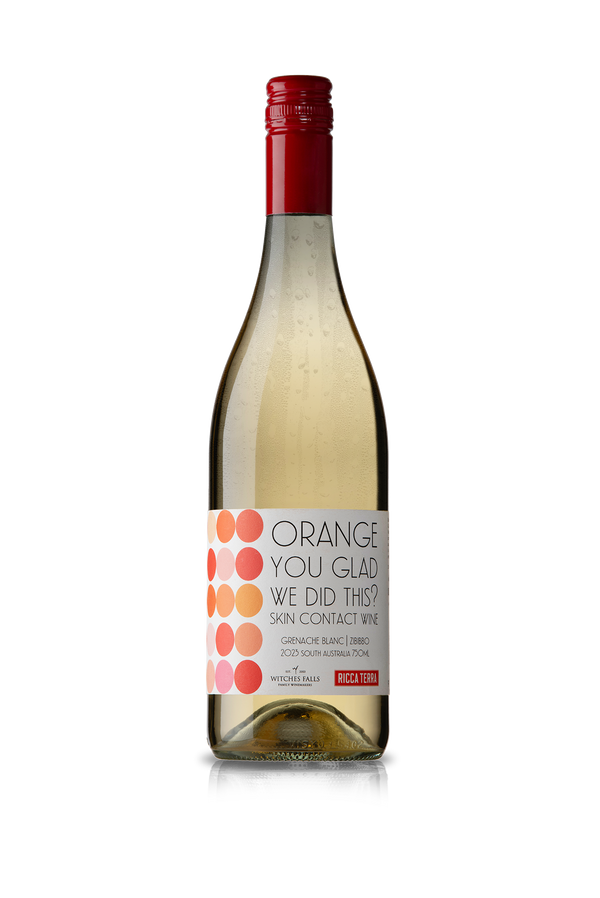 A bottle shot of the 'Orange You Glad We Did This' Skin Contact Orange Wine.